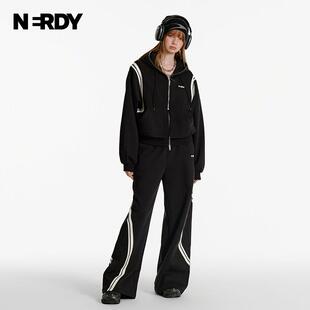 NERDY撞色拼接阔腿卫裤PNEQ23SP01