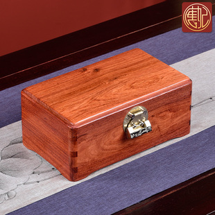 缅甸花梨线条首饰盒红木珠宝盒婚庆高档礼品盒大果紫檀金条收纳盒