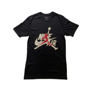 Jordan飞人乔丹AJ纯棉舒适透气短袖篮球运动休闲t恤圆领男黑S