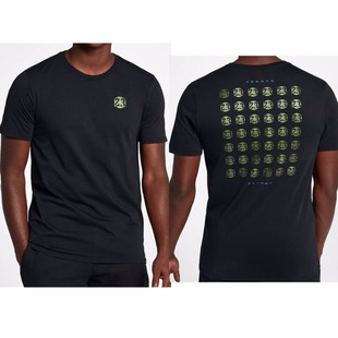 正品现货jordan 13飞人乔丹AJ纯棉短袖运动t恤圆领透气黑M美码