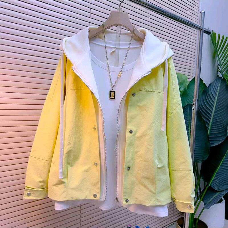 2026春季新款连帽糖果色外套胖妹妹显瘦纽扣上衣大码女装百搭开衫
