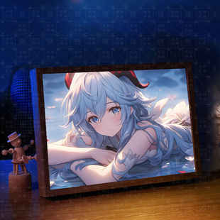 圆肾甘雨周边灯光画手办摆件生日礼物相框立牌盲盒流麻装饰小夜灯