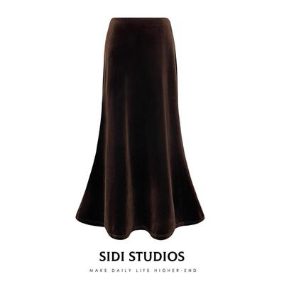 小个子半身裙金丝绒女早