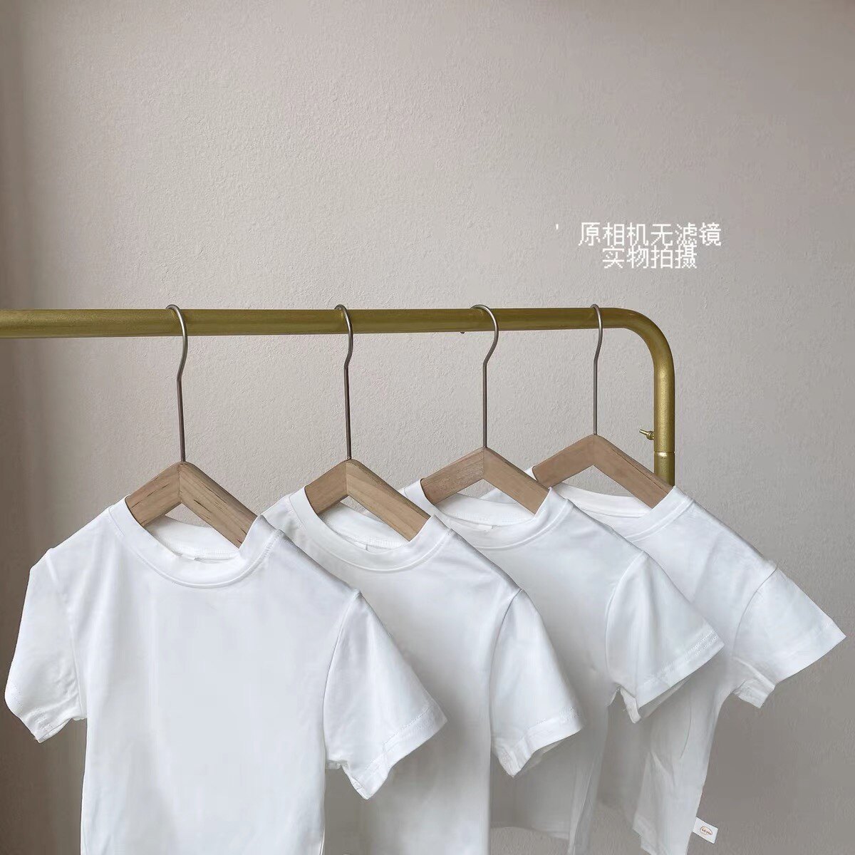 亲子装儿童短袖t恤纯棉夏黑纯白色幼儿园班服毕业拍照写真中小童