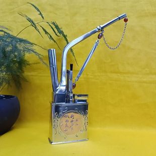 阴阳鱼四平方型白铜青铜翻砂铸造甘肃甘字齐字专用老式手工烟锅头