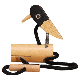 啄木鸟响筒啄木鸟梆子奥尔夫打击乐器拉绳幼儿园鸟鸣器音效乐器