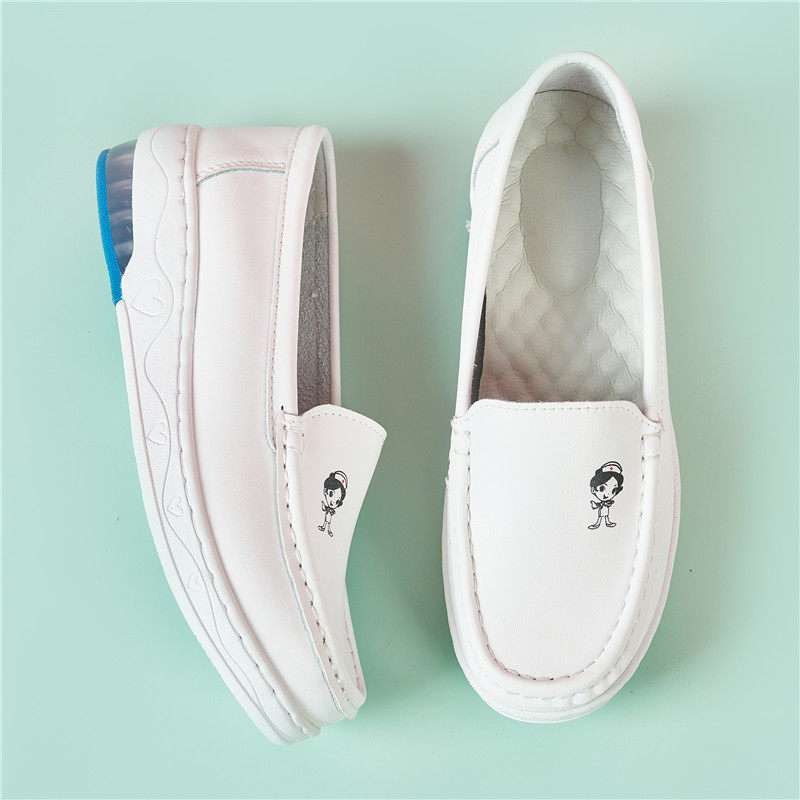 护士鞋真皮气垫软底平底白色舒适防滑透气可爱小白鞋女春夏医护鞋