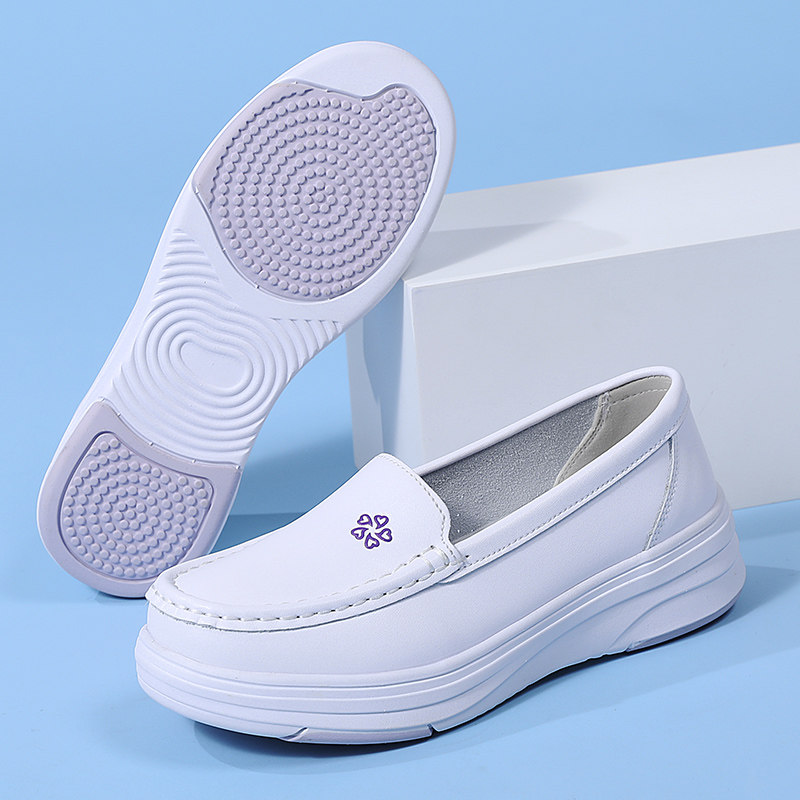 春秋护士鞋女软底不累脚平底防滑防臭透气增高厚底舒适百搭工作鞋