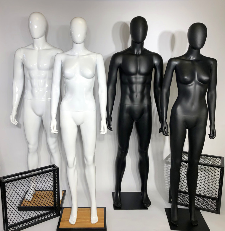 全身男女服装道具休闲模特道具展示亚黑五官拍摄道具高档钢木底座