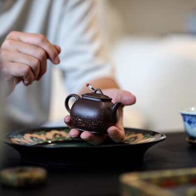 2.11出窑2只-95c四方文心宋韵 紫泥方器全手工紫砂壶小品壶