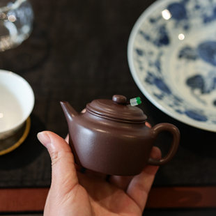 (定制)3.28出窑1只-85/120c剑流德钟 全手工紫泥小品原矿紫砂壶