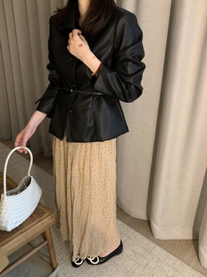 百搭显瘦皮衣外套女上衣加半裙套装 2026秋季 时尚 韩版 新款