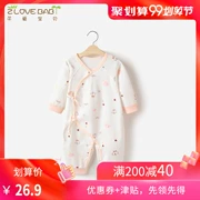 Quần áo sơ sinh, trẻ sơ sinh, mùa xuân và mùa thu, bộ đồ một mảnh, cotton bé, nhà sư, bộ đồ, thỏ, romper, đồ ngủ - Áo liền quần