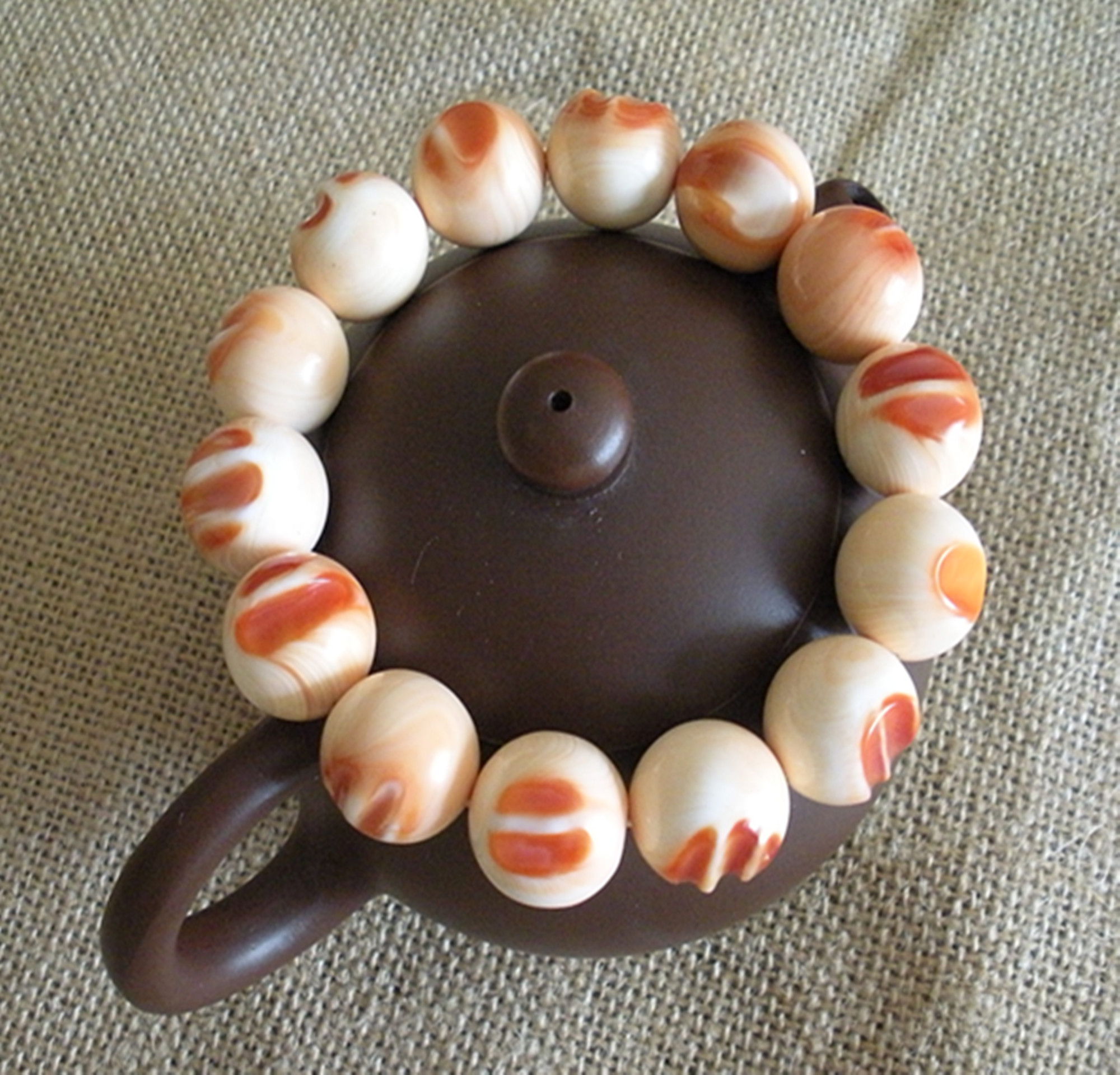 手链手串万宝螺满血满槽佛珠念珠16mm包邮