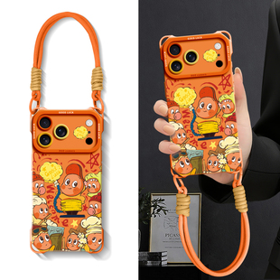 适用苹果17promax手机壳17pro新款iPhone17带挂绳iPhone16保护套16pro防摔15四角15pro硅胶14新年14pro星星人