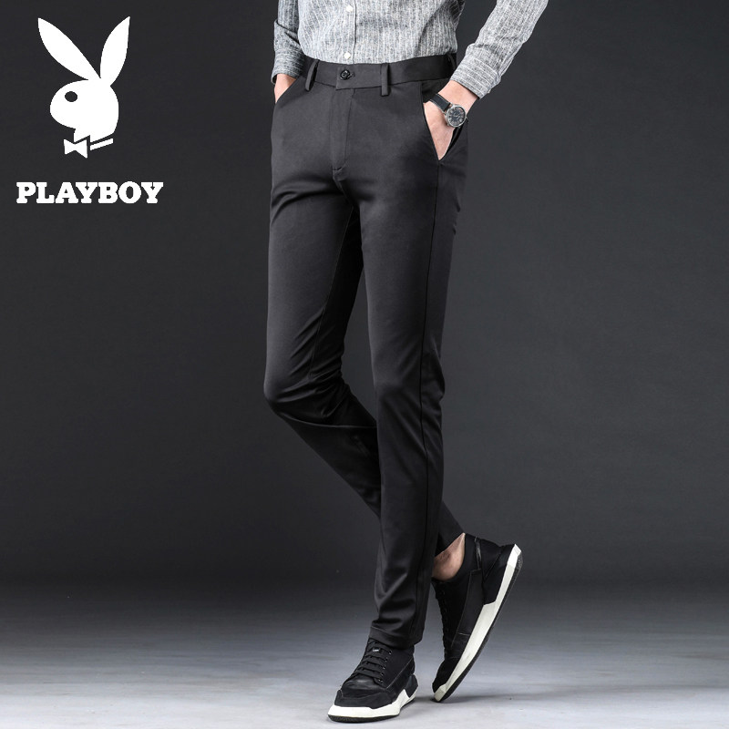 花花公子裤子男中腰修身弹力西裤中青年商务休闲裤子春夏薄款在类目 男装, 西裤中 - 来自Buy2taobao.com提供专业的淘宝代购服务
