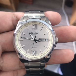 卡西欧男白夜光刻度指针日历石英学生表送礼物EFB-100D-7Av