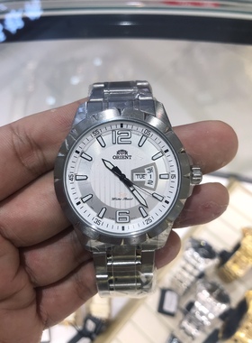 双狮表男表白色钢带父亲孩子礼物石英表夜光SUG1X005W9休闲