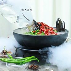 Khói sáng tạo Kem thủy tinh Bát nghệ thuật Ẩm thực nổi bật Salad tráng miệng Bát phân tử Ẩm thực Gourmet Gourmet Bộ đồ ăn đá khô - Đồ ăn tối