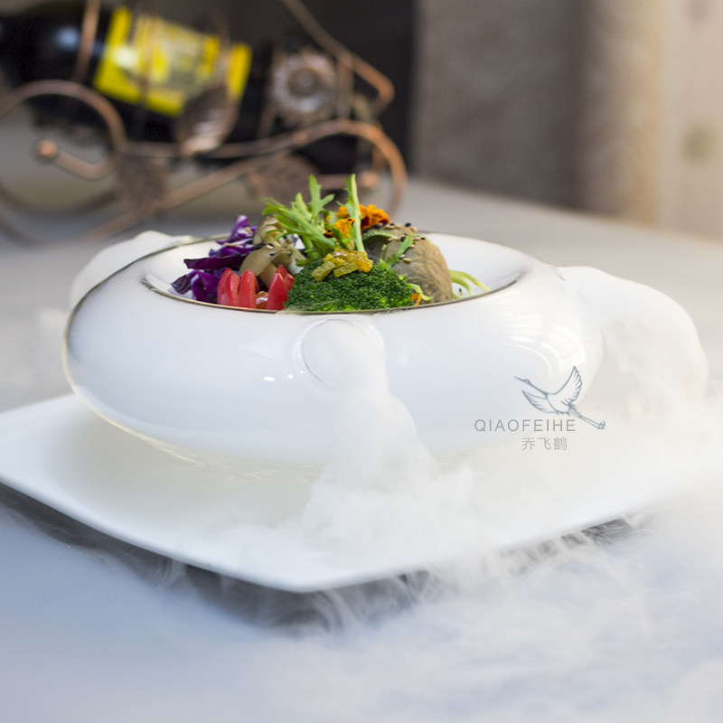 特色餐具创意分子料理美食意境菜干冰冒烟餐具耐高温玻璃酒店用品