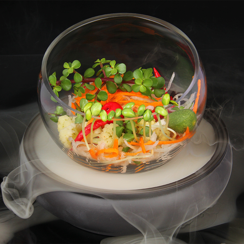 新款创意酒店意境菜玻璃紫砂盘套装餐具分子料理美食器皿干冰冒烟-封面