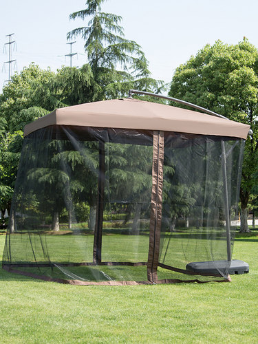 户外遮阳伞庭院太阳伞2.5方形纱帘网罩户外花园露天休闲网伞