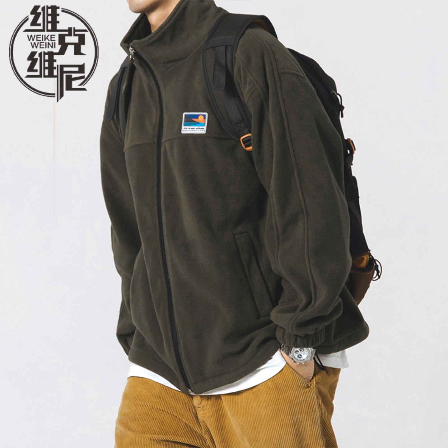 羊羔绒棉衣外套男士秋冬新款美式潮牌复古休闲摇粒绒加绒加厚夹克