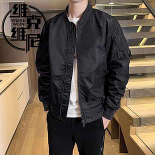 美式飞行员夹克外套男士秋冬潮牌痞帅复古休闲加棉加厚宽松棒球服