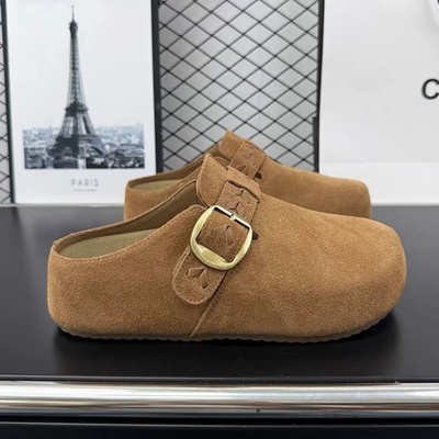 真皮柔软时尚外穿博肯包头拖