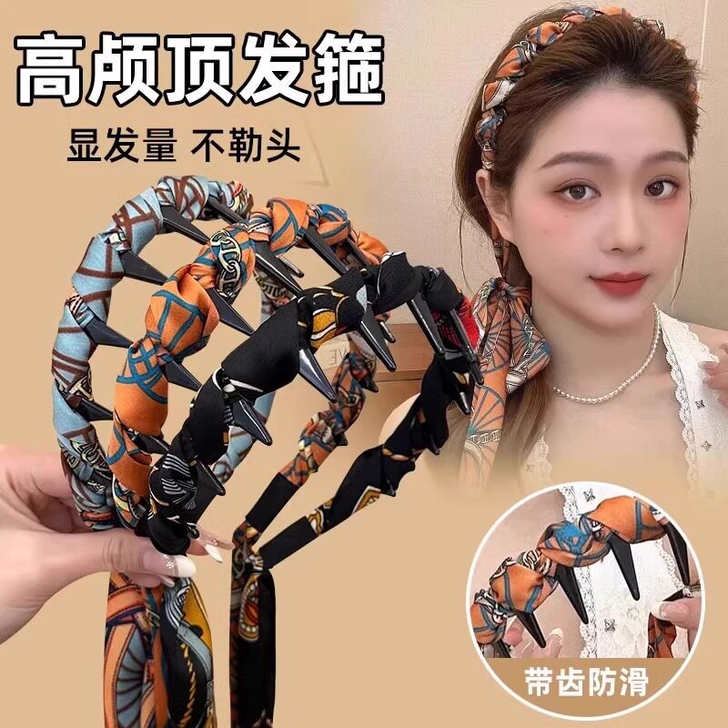 宫廷繁花飘带发箍女2025年新款时尚发带丝巾绑发外出百搭编发头饰