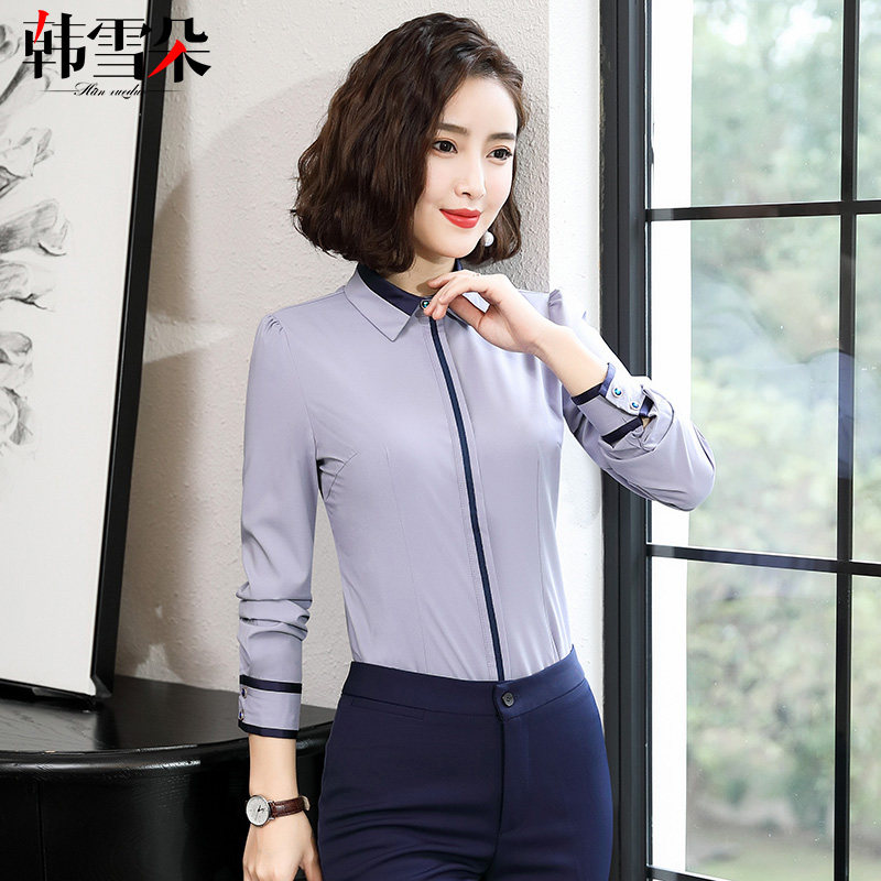 修身ol衬衫女长袖2019春装新款职业装显瘦工装气质白色衬衣工作服在类目 女装/女士精品, 衬衫中 - 来自Buy2taobao.com提供专业的淘宝代购服务