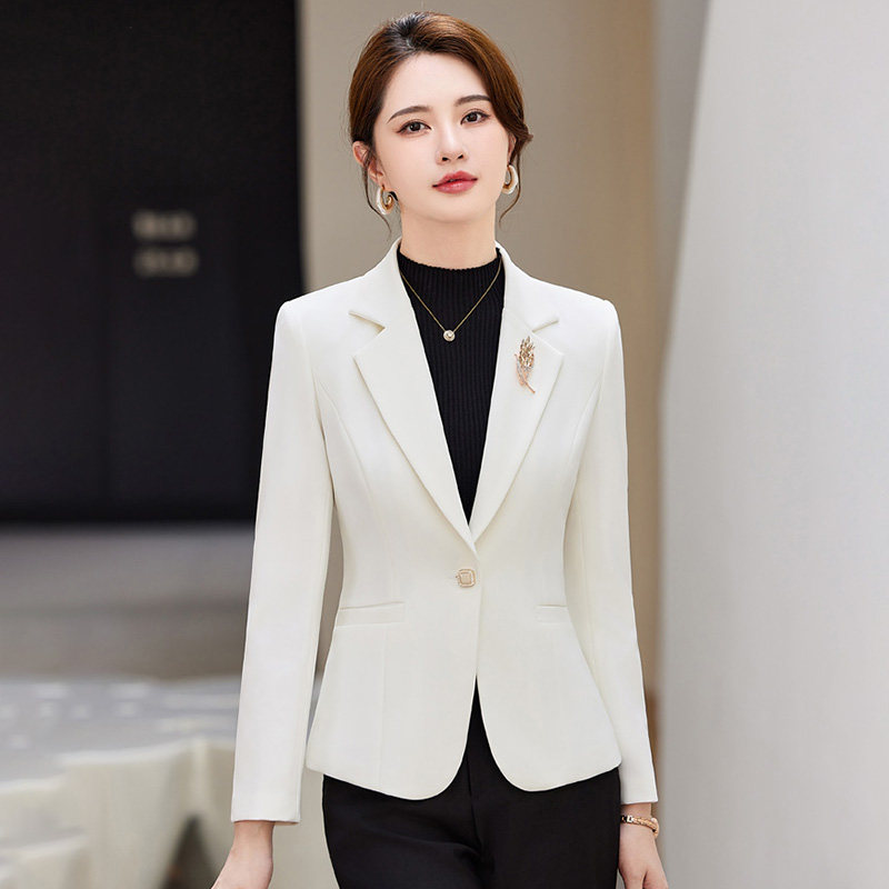 2024新款白色修身西装外套 女装通勤风小西服 百搭职业西装上衣