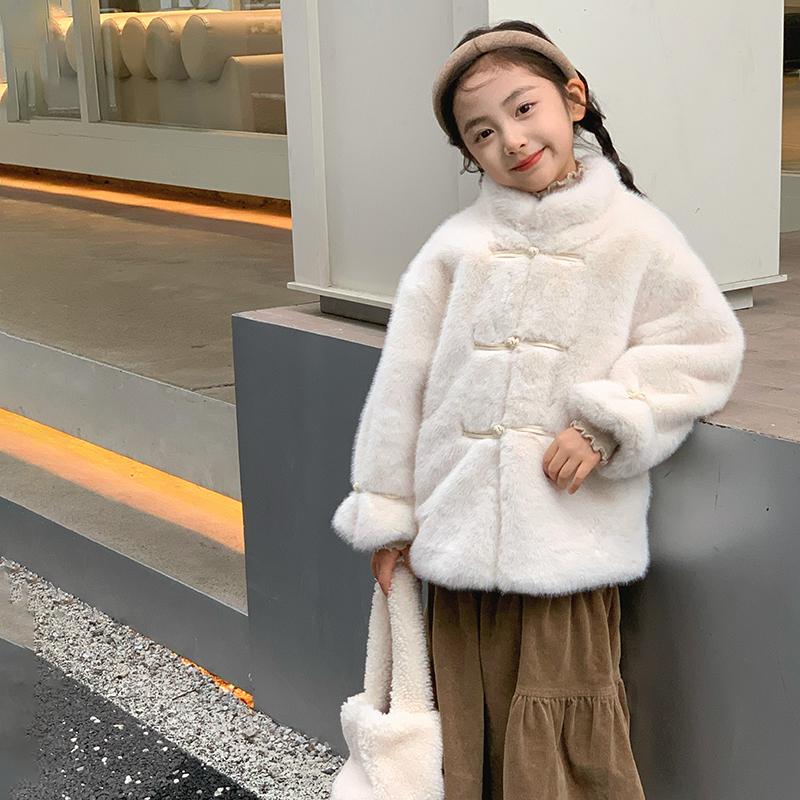 女童冬装仿皮草中大童毛毛衣