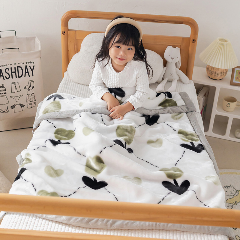 婴幼儿童双层加厚拉舍尔毛毯秋冬珊瑚绒幼儿园小学生毯子宝宝盖毯