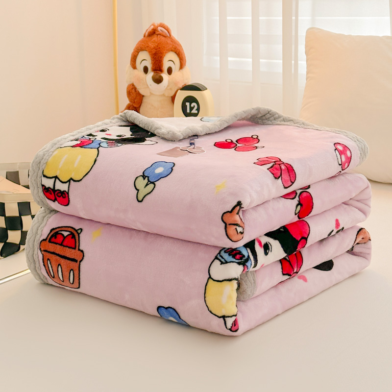 卡通牛奶绒毛毯儿童沙发盖毯幼儿园学生毯子加厚午睡小被子秋冬