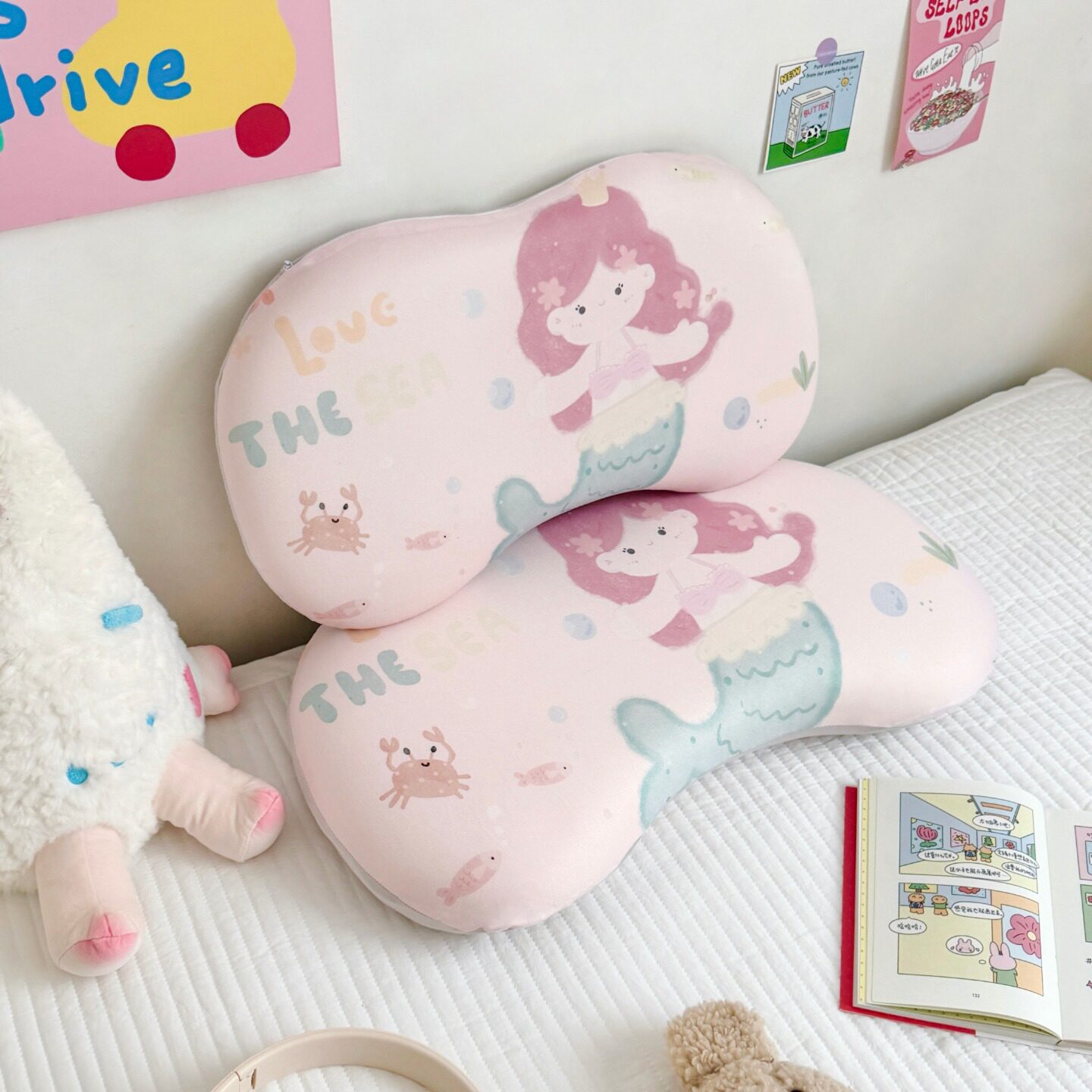 可爱卡通豌豆记忆枕儿童小学生枕套可拆洗幼儿园宝宝枕头枕芯单只