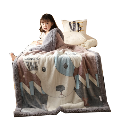 儿童毛毯双层加厚冬季羊羔绒
