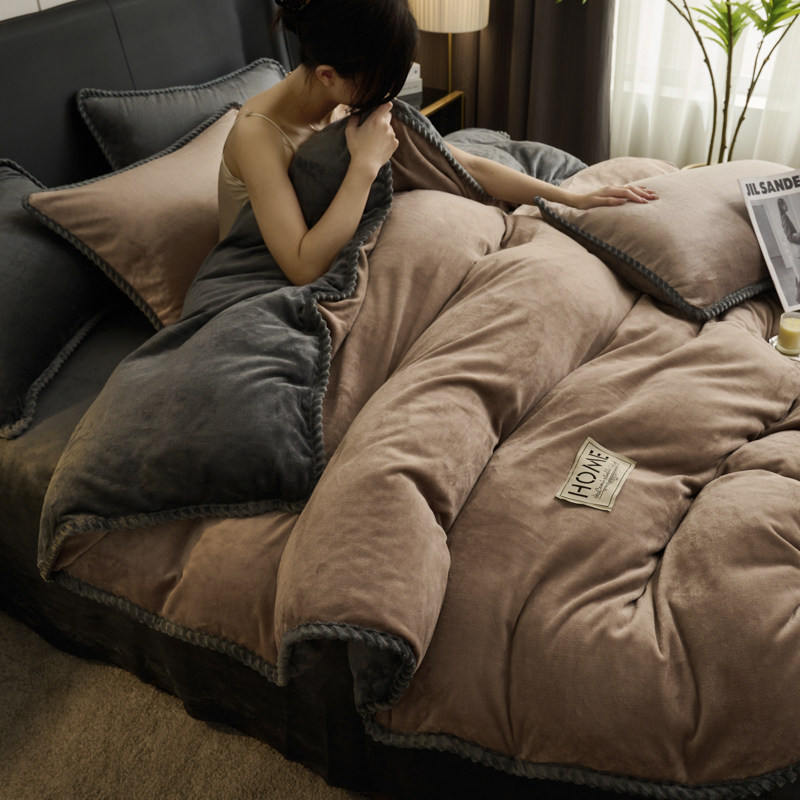 加厚牛奶绒被套单件秋冬珊瑚绒被罩双面绒保暖被单150x200x230cm