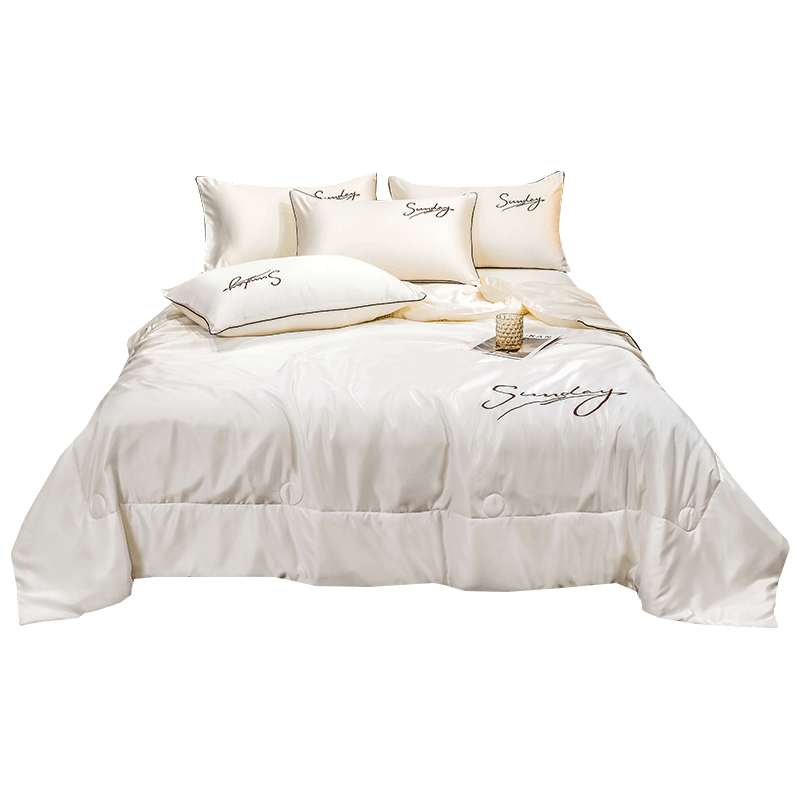 冰丝夏被夏凉被空调被四件套夏季简约凉感单双人可机水洗薄款被子