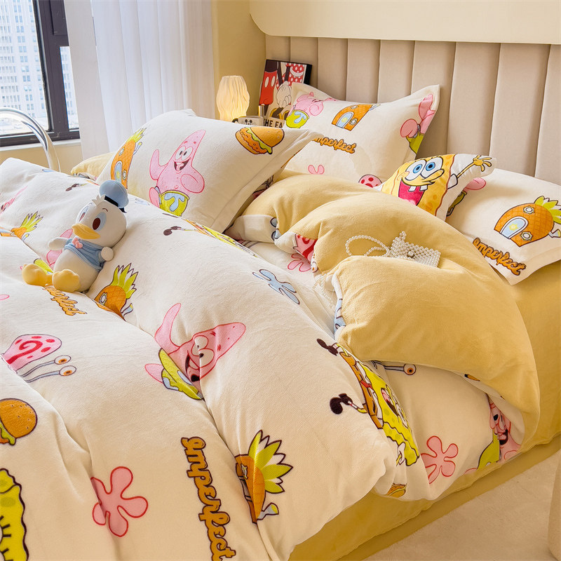 加厚A类牛奶绒被套单件150x200x230cm学生法兰绒被罩单品双人冬