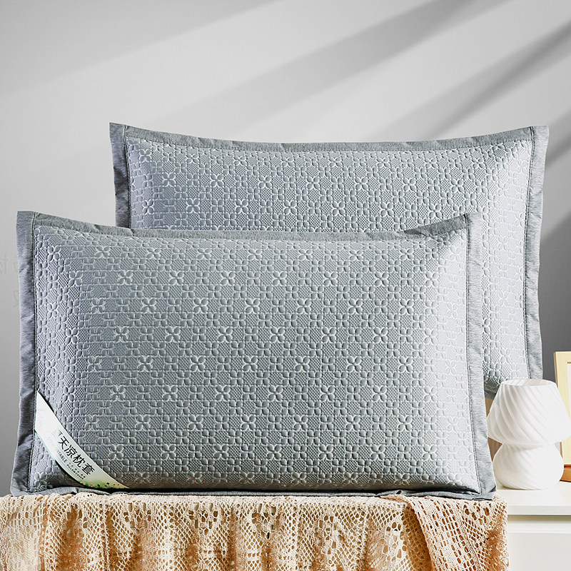 夏季凉感冰丝豆豆枕套单只装家用枕头套48x74枕芯内胆套可机水洗