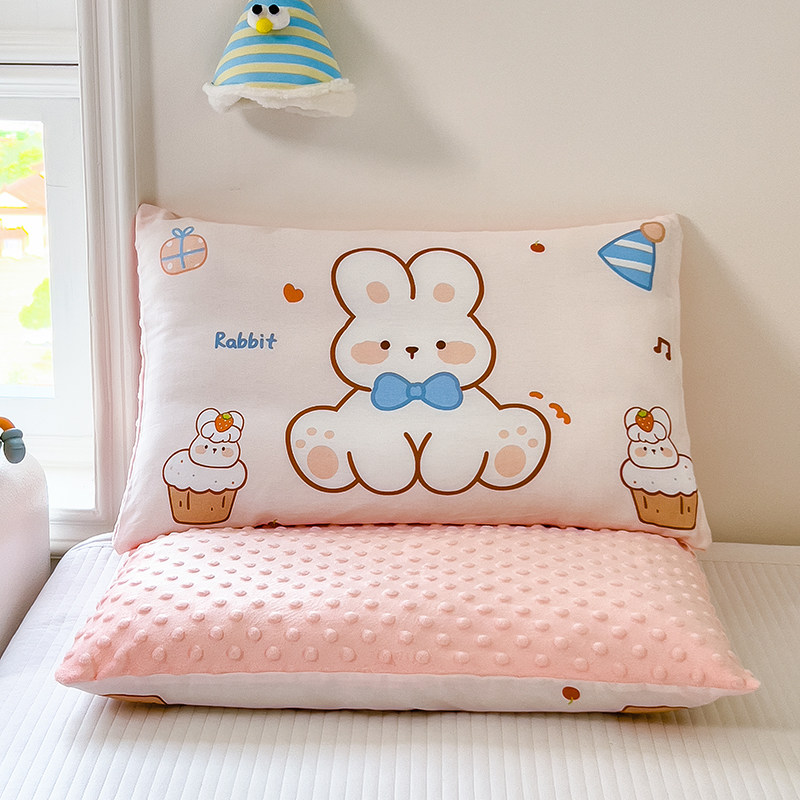 卡通枕套儿童安抚全棉豆豆枕头四季通用幼儿园专用小学生枕芯1-3