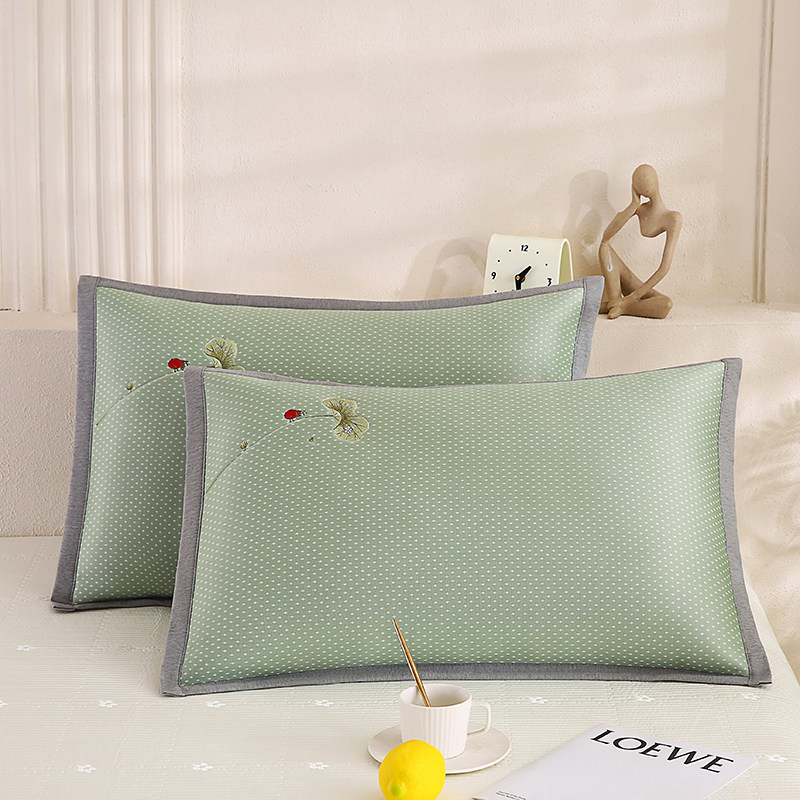 夏日凉感冰丝枕套一对装家用成人枕头套48x74枕芯内胆套可水洗