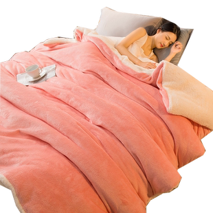 毛毯加厚双层羊羔绒法兰绒单人被套双人珊瑚绒毯儿童床单毯子冬季