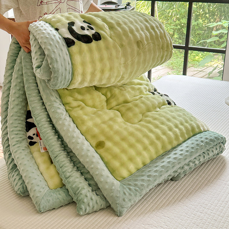 秋冬季兔兔绒豆豆被加厚保暖牛奶绒春秋被芯冬被学生三层夹棉被子,床上用品,化纤被,淘宝优惠券,粉丝福利购,淘宝优惠卷