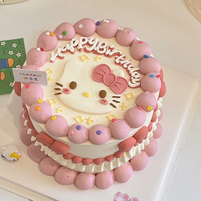 蛋糕装饰蓝胖子小猫咪