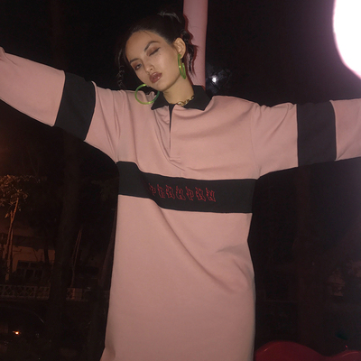 休闲刺绣中性宽松POLO领