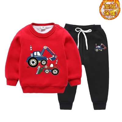 巴拉拉布比双层加绒卫衣挖掘机