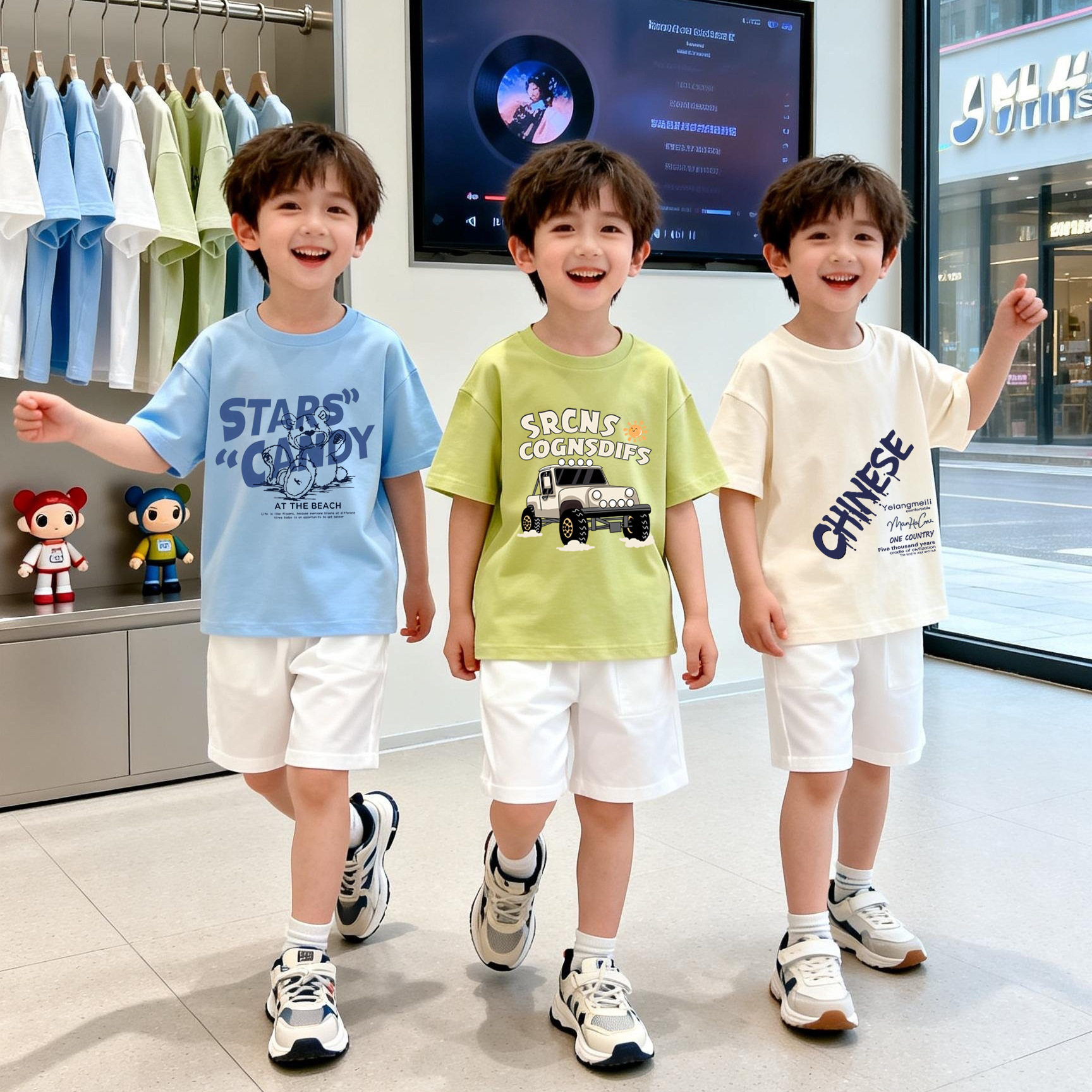 男童短袖t恤儿童纯棉上衣2026夏季新款小孩学生休闲衣服印花半袖