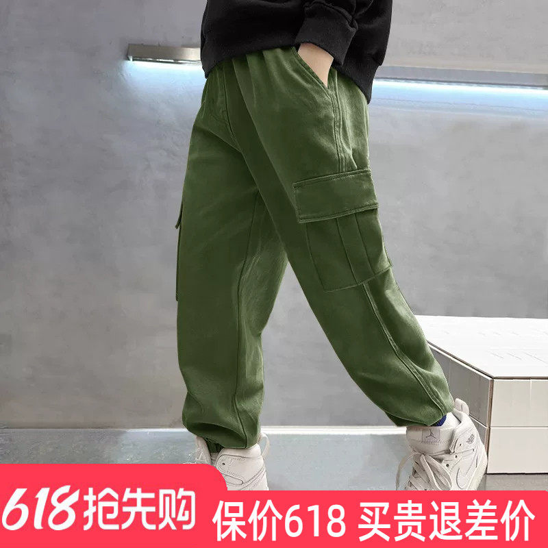 童装男童工装裤春秋款 儿童休闲裤中大童3-12岁100-160